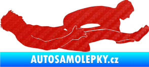 Samolepka Sexy siluety 029 3D karbon červený