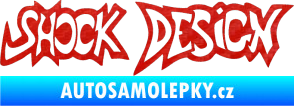 Samolepka Shock design 3D karbon červený