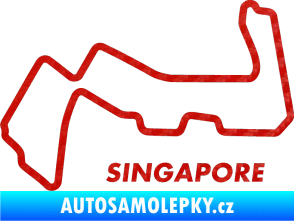 Samolepka Okruh Singapore 3D karbon červený