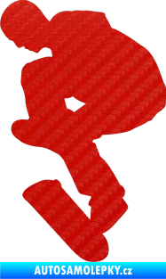 Samolepka Skateboard 002 levá 3D karbon červený
