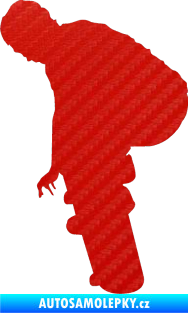 Samolepka Skateboard 003 levá 3D karbon červený