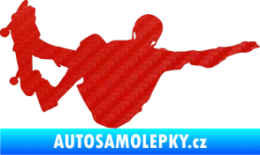 Samolepka Skateboard 007 pravá 3D karbon červený
