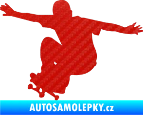 Samolepka Skateboard 014 levá 3D karbon červený