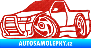 Samolepka Škoda Felicia korba karikatura levá 3D karbon červený