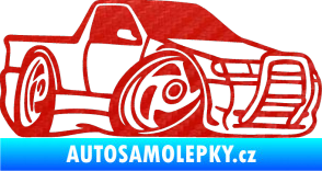Samolepka Škoda Felicia korba karikatura pravá 3D karbon červený