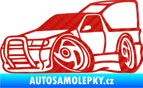 Samolepka Škoda Felicia pickup karikatura levá 3D karbon červený
