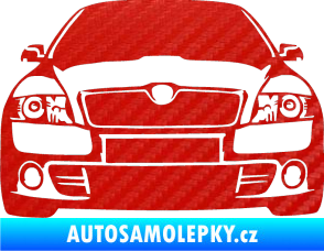 Samolepka Škoda Octavia 2 karikatura  3D karbon červený