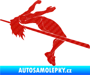 Samolepka Skok do výšky 001 levá atletika 3D karbon červený