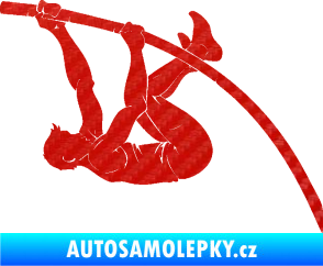 Samolepka Skok o tyči 001 levá atletika 3D karbon červený