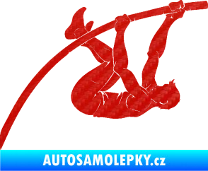 Samolepka Skok o tyči 001 pravá atletika 3D karbon červený