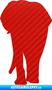 Samolepka Slon 008 levá 3D karbon červený