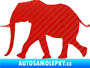 Samolepka Slon 015 levá 3D karbon červený