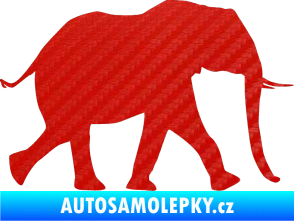 Samolepka Slon 015 pravá 3D karbon červený