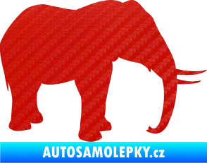 Samolepka Slon 019 pravá 3D karbon červený