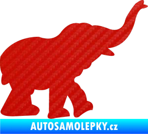 Samolepka Slon 022 pravá 3D karbon červený