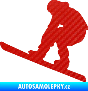 Samolepka Snowboard 002 levá 3D karbon červený