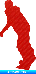 Samolepka Snowboard 005 levá 3D karbon červený