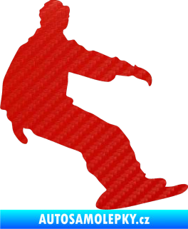Samolepka Snowboard 006 levá 3D karbon červený