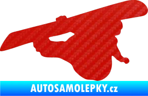 Samolepka Snowboard 007 pravá 3D karbon červený