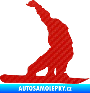 Samolepka Snowboard 011 pravá 3D karbon červený