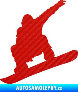 Samolepka Snowboard 021 levá 3D karbon červený
