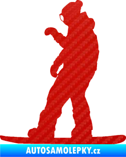 Samolepka Snowboard 028 levá 3D karbon červený