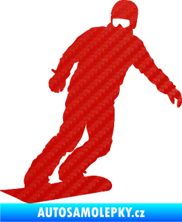 Samolepka Snowboard 029 levá 3D karbon červený