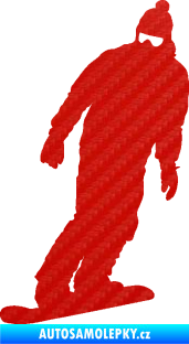 Samolepka Snowboard 033 levá 3D karbon červený