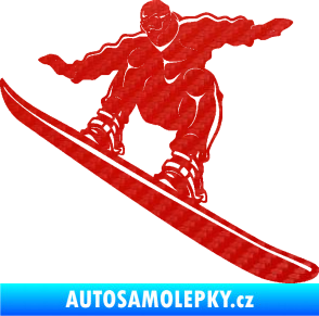 Samolepka Snowboard 038 levá 3D karbon červený