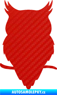 Samolepka Sova 001 levá 3D karbon červený