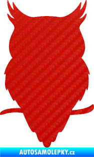 Samolepka Sova 001 pravá 3D karbon červený