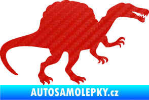 Samolepka Spinosaurus 001 pravá 3D karbon červený
