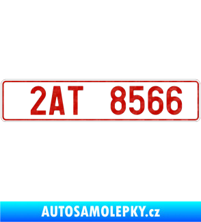 Samolepka SPZ bez EU reflexní (odrazkový) podklad 3D karbon červený