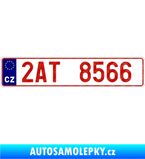 Samolepka SPZ s EU neodrazkový podklad 3D karbon červený