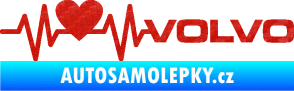 Samolepka Srdeční tep 021 pravá volvo srdcem 3D karbon červený