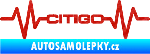 Samolepka Srdeční tep 033 Citigo 3D karbon červený