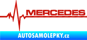 Samolepka Srdeční tep 035 pravá mercedes 3D karbon červený