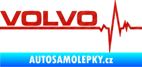 Samolepka Srdeční tep 037 levá Volvo 3D karbon červený