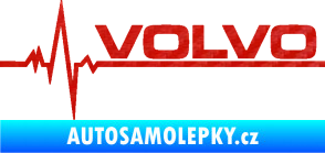 Samolepka Srdeční tep 037 pravá Volvo 3D karbon červený