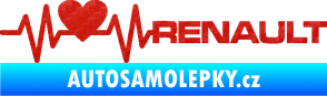Samolepka Srdeční tep 041 pravá Renault 3D karbon červený