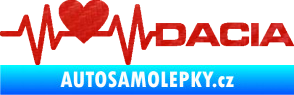 Samolepka Srdeční tep 045 pravá Dacia 3D karbon červený