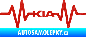 Samolepka Srdeční tep 049 Kia 3D karbon červený