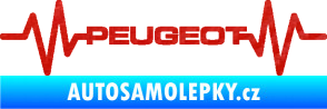 Samolepka Srdeční tep 053 Peugeot 3D karbon červený