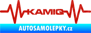 Samolepka Srdeční tep 067 Kamiq 3D karbon červený