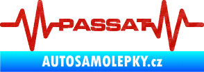 Samolepka Srdeční tep 076 Volkswagen Passat 3D karbon červený