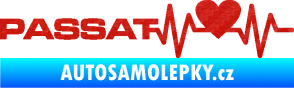 Samolepka Srdeční tep 077 levá Volkswagen Passat 3D karbon červený