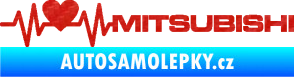 Samolepka Srdeční tep 082 pravá Mitsubishi 3D karbon červený