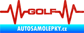 Samolepka Srdeční tep 085 Volkswagen Golf 3D karbon červený