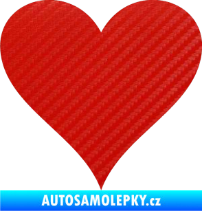 Samolepka Srdíčko 001 3D karbon červený