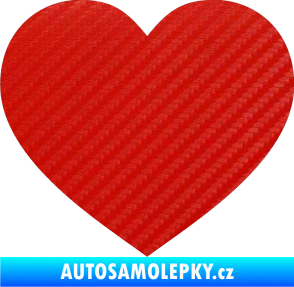 Samolepka Srdíčko 002 3D karbon červený